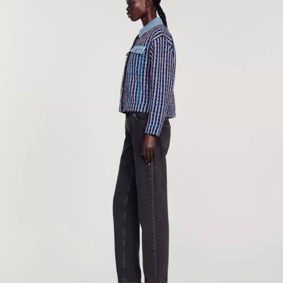 Sandro - Denim and tweed coatigan - Picture 5 of 9